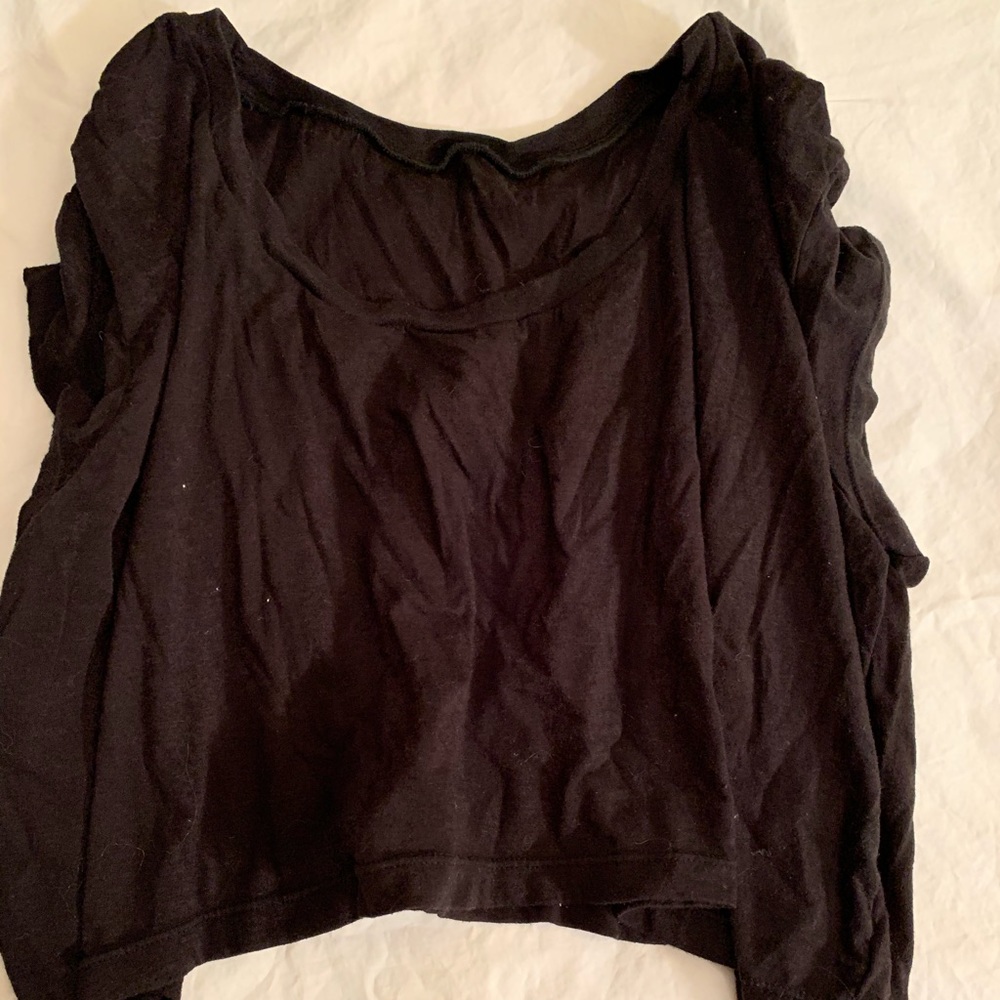 Black American Apparel Crew Crop T shirt